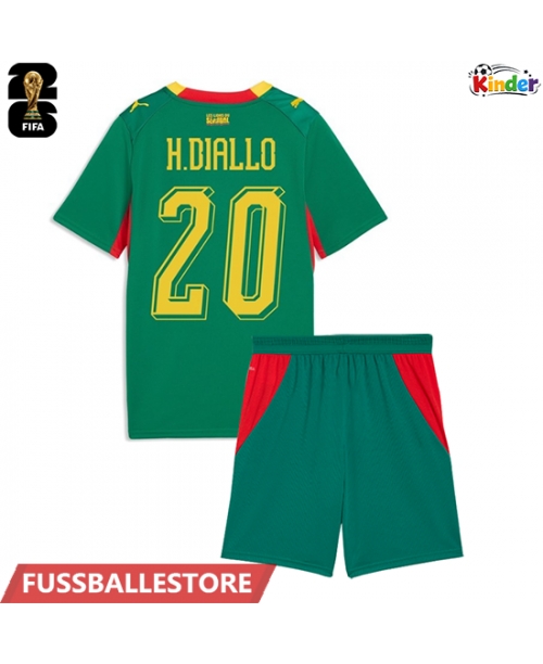 Günstige Senegal Habib Diallo #20 Auswärts Trikotsatzt Kinder WM 2026 Kurzarm (+ Kurze Hosen)
